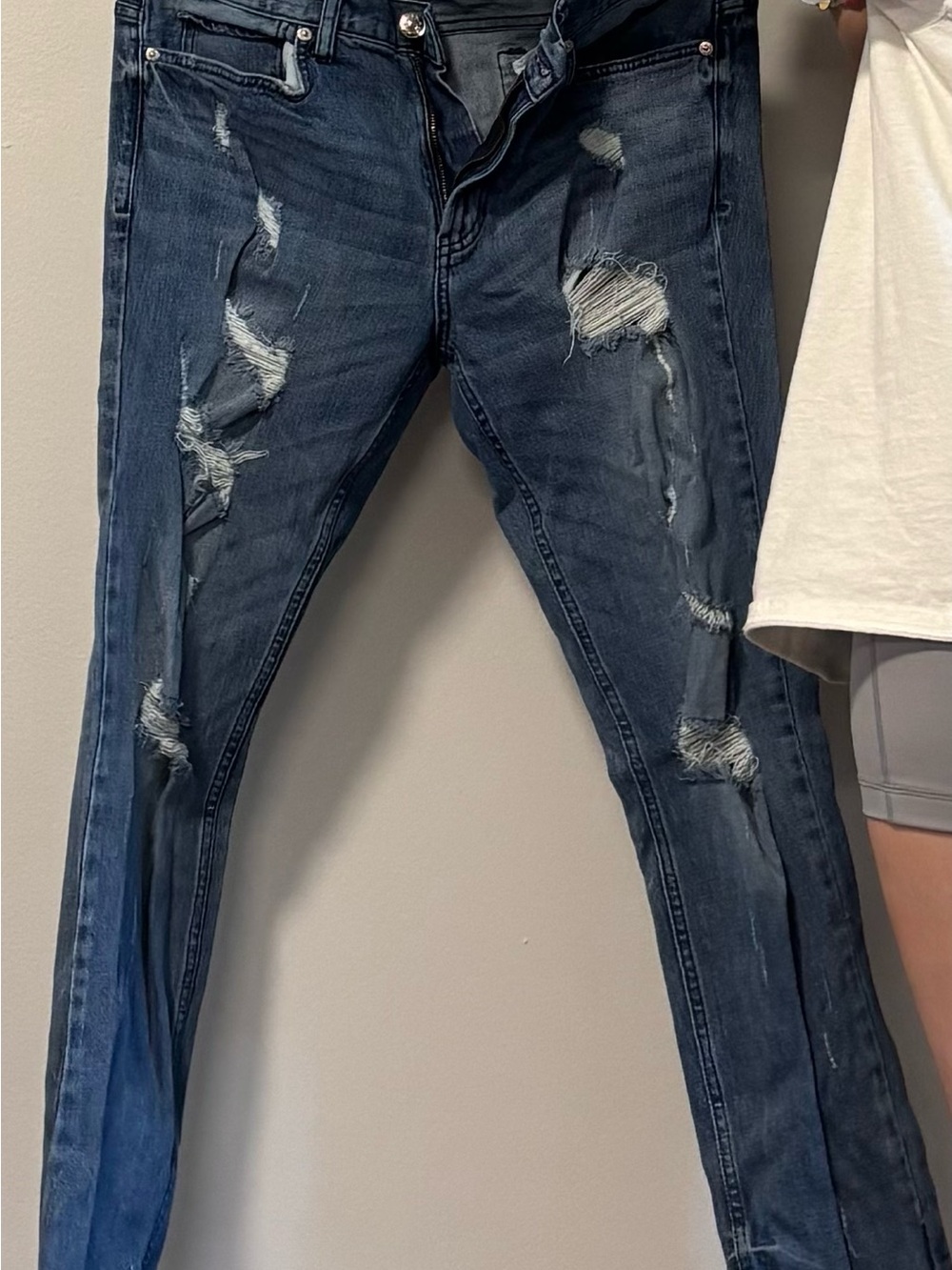 PacSun Men’s Dark Blue Distressed Skinny Jeans